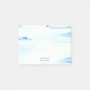 Blue Ocean Abstract Art Personalised Name Post-it Notes
