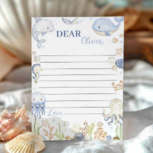 Blue Ocean Animals Party Time Capsule Message Card