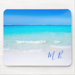 Blue Ocean Aqua Sea Sky Vacation Vibe Mouse Pad