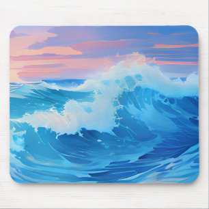 Blue Ocean at Sunset Mouse Pad
