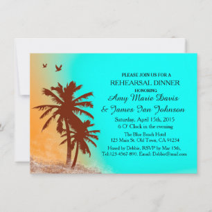 Blue ocean beach rehearsal dinner invites beach2