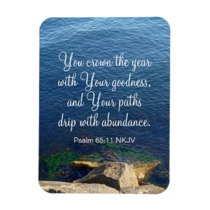 Blue Ocean Blessed New Year Christian Bible Verse Magnet