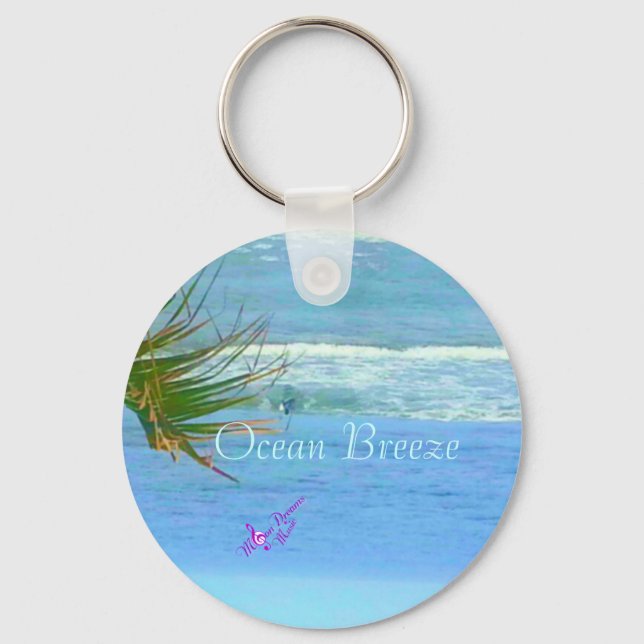 Blue Ocean Breeze Button Keychain (Front)