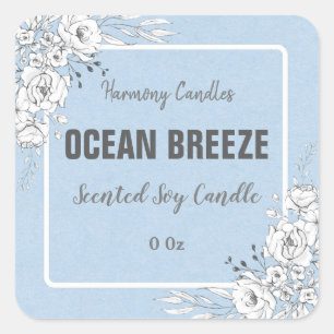 Blue Ocean Breeze Soy Candle Product Labels