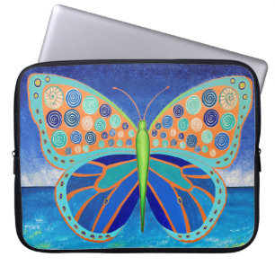 Blue Ocean Butterfly Laptop Sleeve