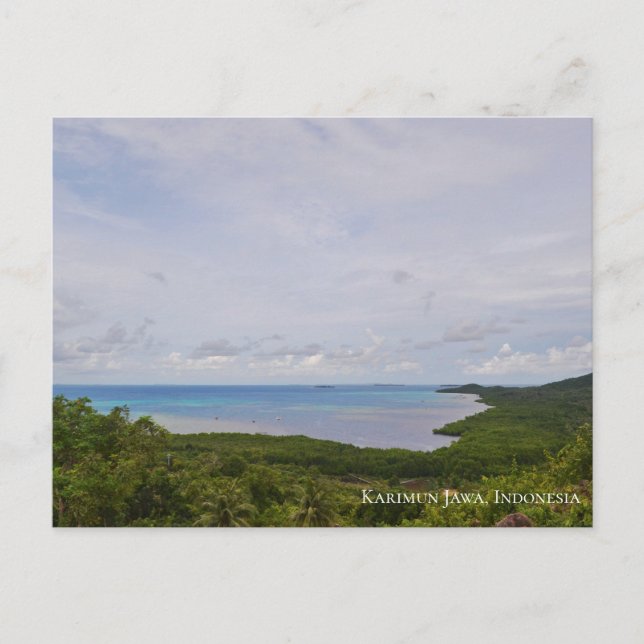 Blue Ocean Clear Sky Seaside Beach Postcard (Front)