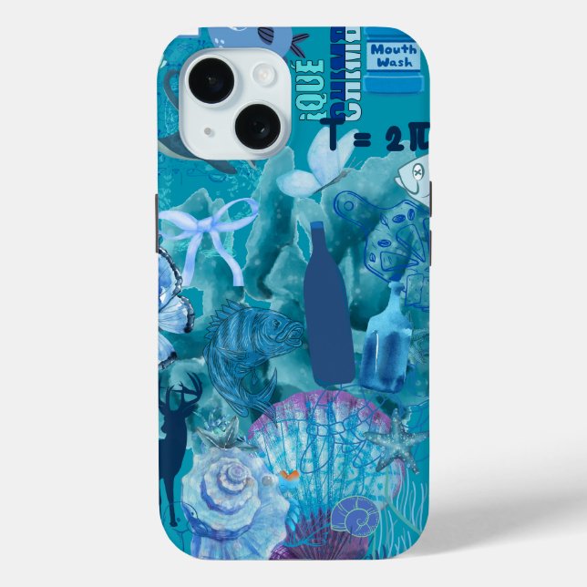 Blue Ocean Collage Phone Case (Back)