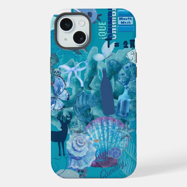 Blue Ocean Collage Phone Case (Back)