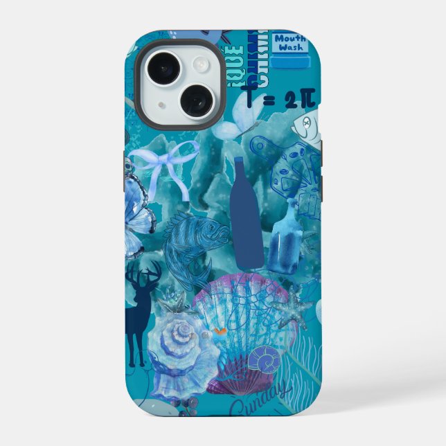 Blue Ocean Collage Phone Case (Back)