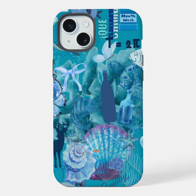 Blue Ocean Collage Phone Case (Back)
