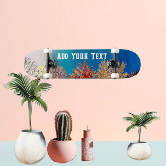 Blue Ocean Coral Reef Tropical Paradise Serene Sea Skateboard