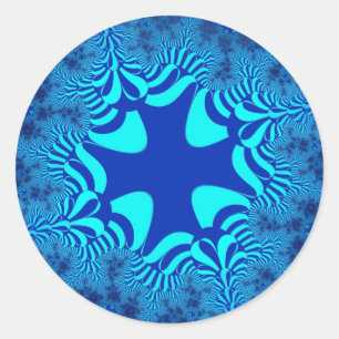 Blue Ocean Cross Classic Round Sticker