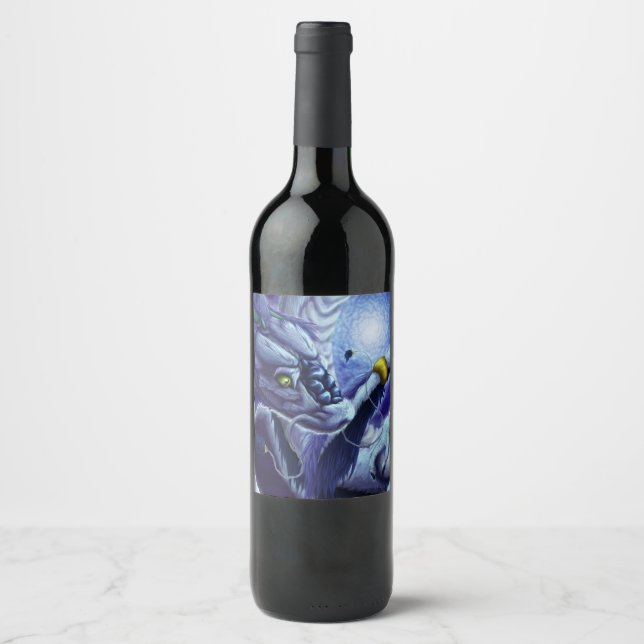 Blue Ocean Dragon & Pearl Wine Label (Front)
