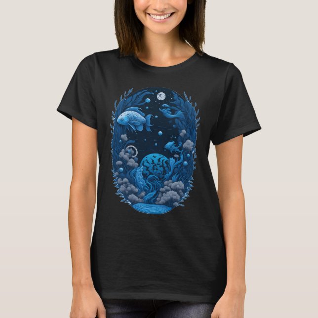 Blue Ocean Fish T-Shirt (Front)