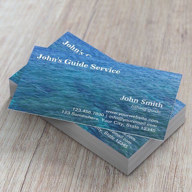 Blue Ocean Fishing Guide Fishing Charter Business Card (Creator Uploaded)