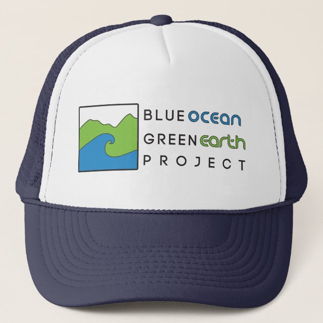 Blue Ocean Green Earth Project Hat- Navy Trucker Hat (Front)