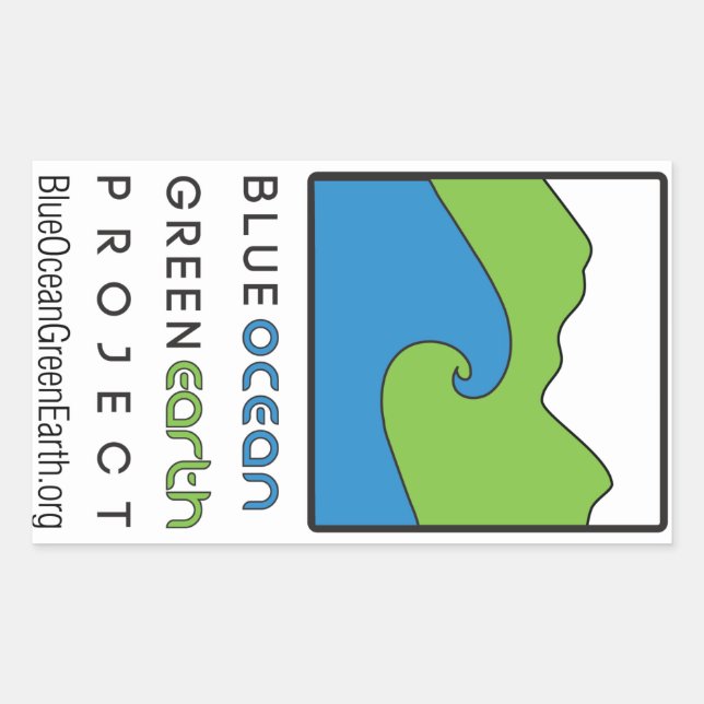Blue Ocean Green Earth Project Rectangle Sticker (Front)