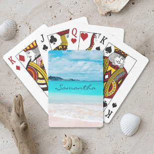Blue Ocean Hawaii Tropical Sandy Beach Photo Name Playing Cards