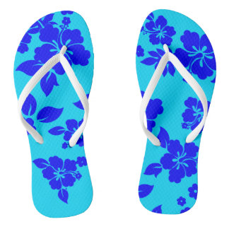 Blue Ocean Hawaiian Pattern Thongs
