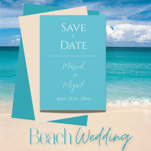 Blue Ocean Modern Elegant Save The Date