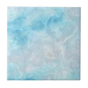 Blue Ocean Monogram Abstract Art Ceramic Tile