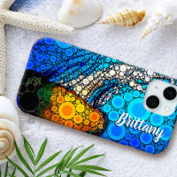 Blue ocean orange marine jellyfish script name fun