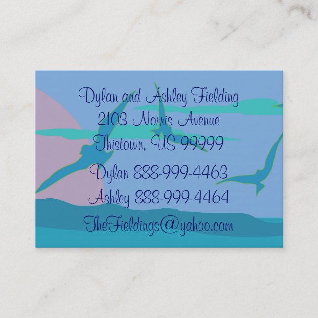 Blue Ocean Paradise At Home Address Business Card (Front)
