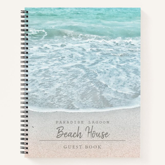 Blue Ocean Photo Beach Vacation Rental Guest Book (Front)
