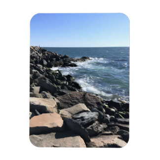 Blue Ocean Photo Crashing Waves Rocky Shore Magnet