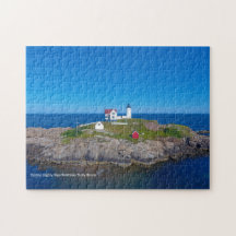 Blue Ocean Retro Travel Nubble Lighthouse