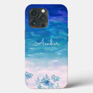Blue Ocean Sea Beach Personalised iPhone 13 Pro Case