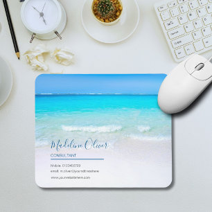  Blue Ocean Sea Sky Business Contact  Mouse Pad