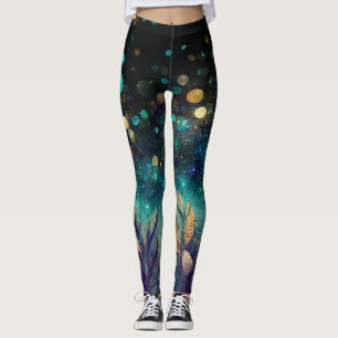 Blue Ocean Sea Sparkle Leggings