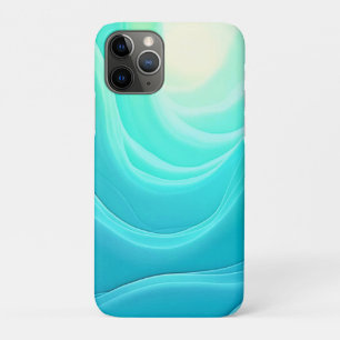 Blue Ocean Serenity Abstract Waves Design iPhone 11 Pro Case