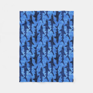 Blue Ocean Shark Attack Fleece Blanket