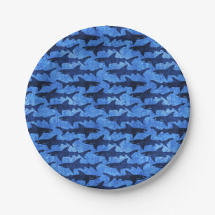 Blue Ocean Shark Attack Paper Plate