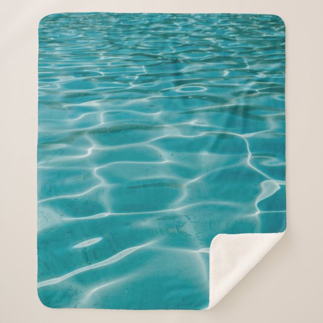 Blue ocean sherpa blanket (Front)