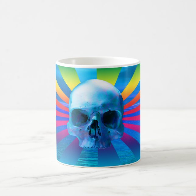 Blue ocean skull coffee mug (Center)