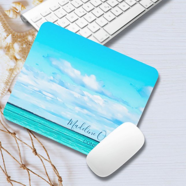  Blue Ocean Sky Vacation Vibe Personal Mouse Pad (Creator Uploaded)