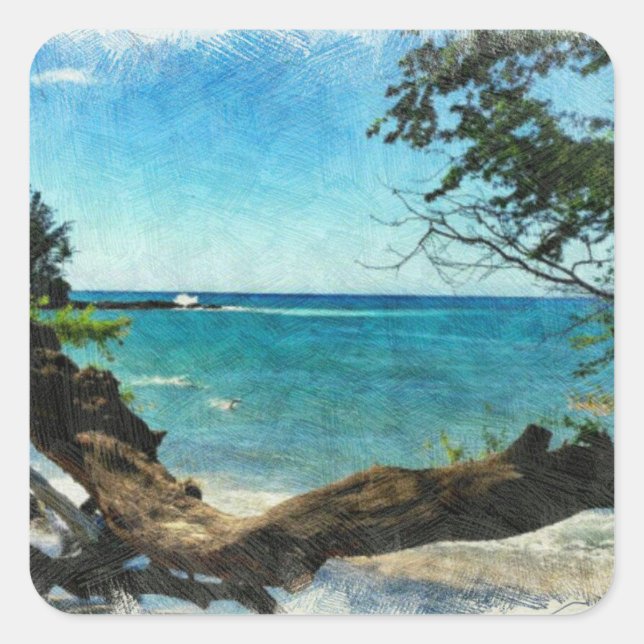 Blue Ocean Square Sticker (Front)