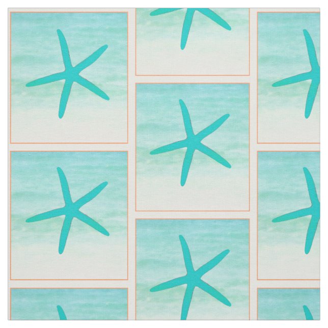 Blue Ocean Starfish Fabric (Swatch)