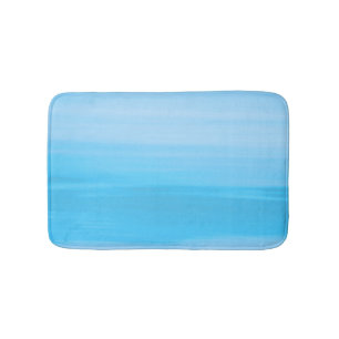 Blue ocean stripes bath mat