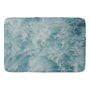 Blue Ocean Summer Beach Waves Bath Mat