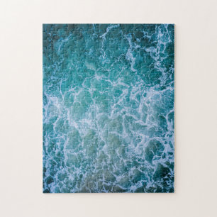 Blue ocean summer beach waves challenging jigsaw puzzle