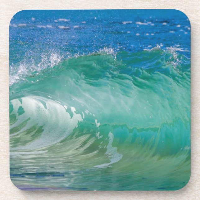 Blue Ocean Summer Beach Waves Coaster (Front)