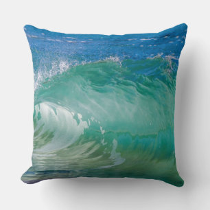 Blue Ocean Summer Beach Waves Cushion