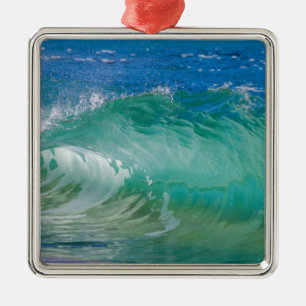 Blue Ocean Summer Beach Waves Metal Ornament