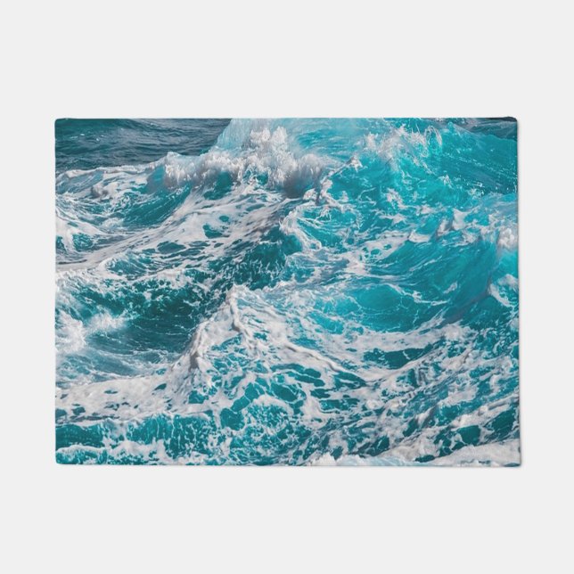 Blue Ocean Summer Waves Doormat (Front)