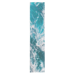 Blue Ocean Summer Waves Short Table Runner