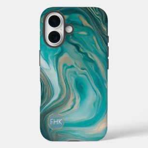 Blue Ocean Swirl iPhone 16 Case